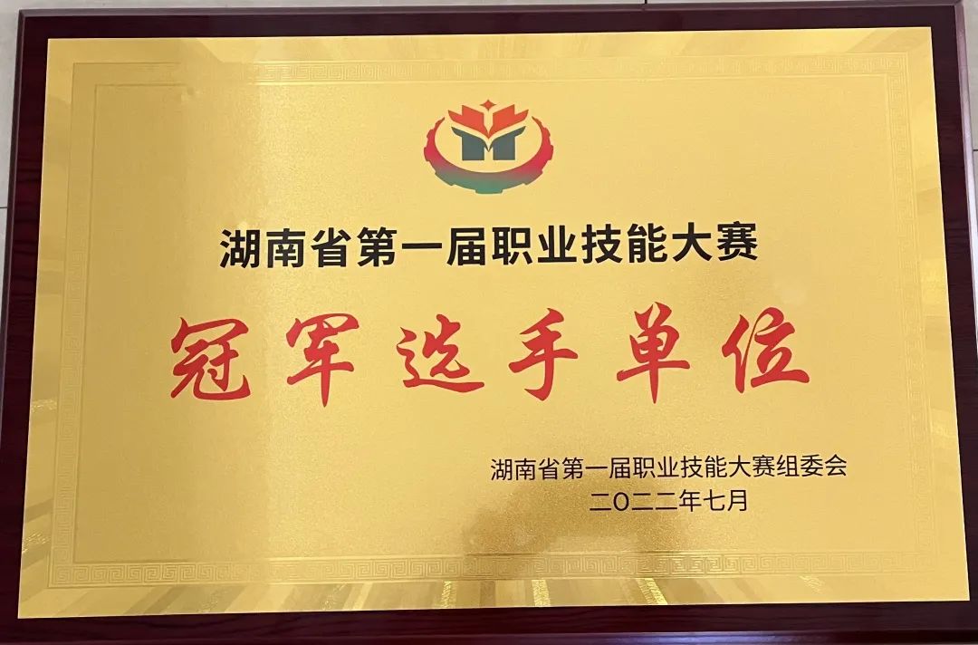 爱体育·(中国)官方网站荣获湖南省第一届职业技能大赛冠军选手单位荣誉称号